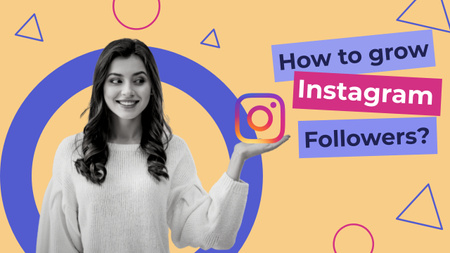 Designvorlage How To Grow Instagram Followers für Youtube Thumbnail