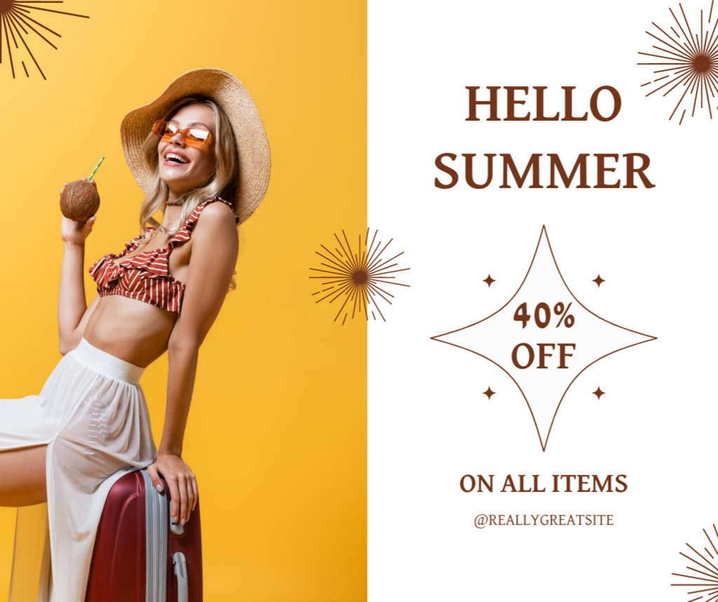 Template di design Summer Sale of All Essentials for Vacation Facebook