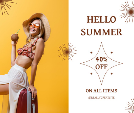 Summer Sale of All Essentials for Vacation Facebook Design Template