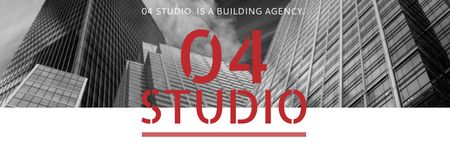 Building Agency Ad with Modern Skyscrapers Facebook cover Design Template