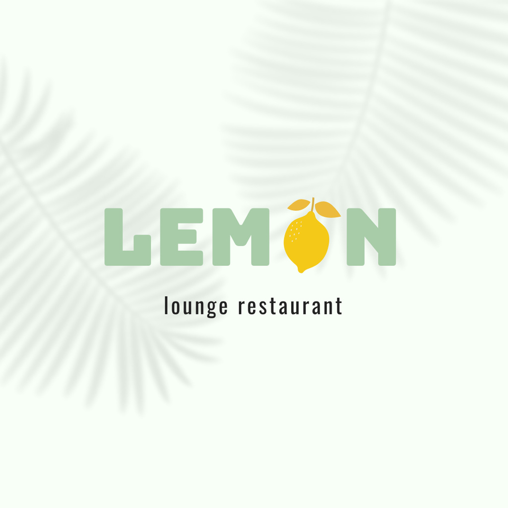 Restaurant Ad with Lemon Logo 1080x1080px Modelo de Design