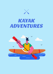 Kayaking Adventures with Illustration of Man in Boat