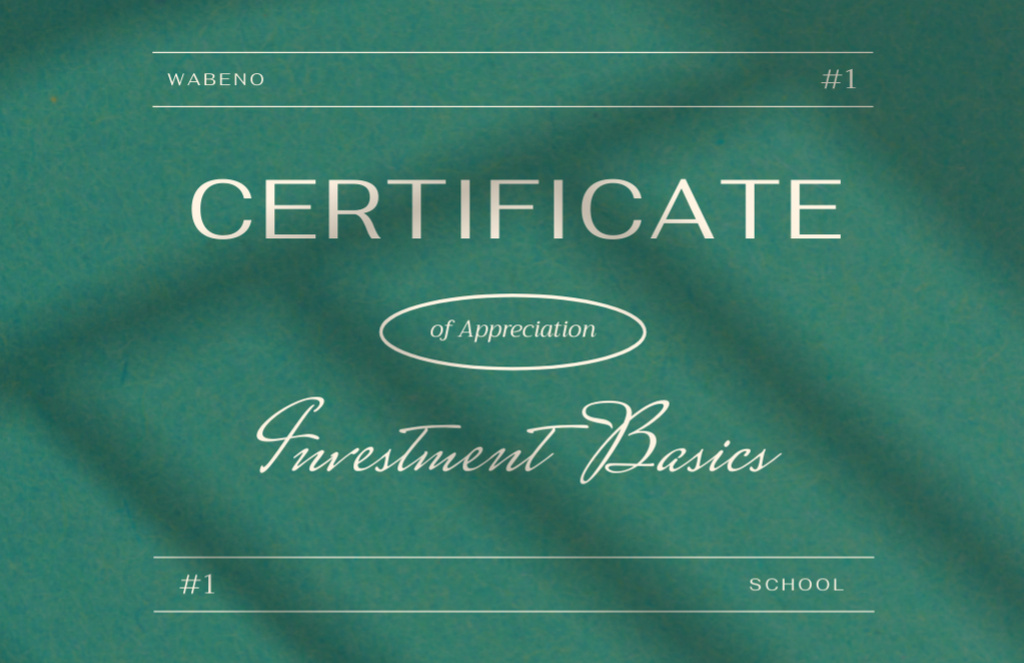 Achievement Award in Business School Certificate 5.5x8.5in Design Template