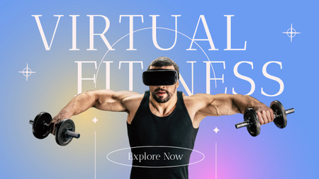 Platilla de diseño Amazing Virtual Fitness Classes With Dumbbells Youtube Thumbnail
