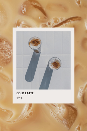 Fresh Cold Latte in Glasses Pinterest Design Template