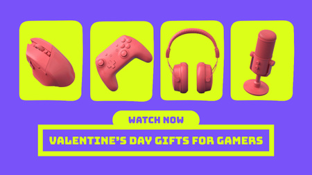 Ontwerpsjabloon van Youtube Thumbnail van Uitverkoop van gamegadgets voor Valentijnsdag