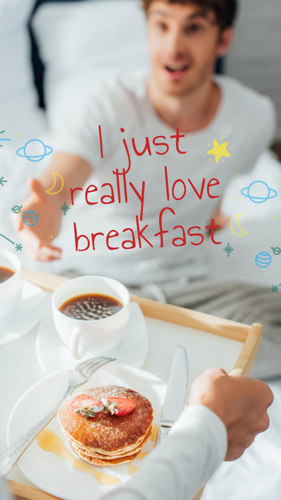 Coffee and Pancakes for Breakfast Instagram Story tervezősablon