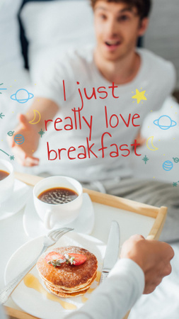 Coffee and Pancakes for Breakfast Instagram Story Design Template