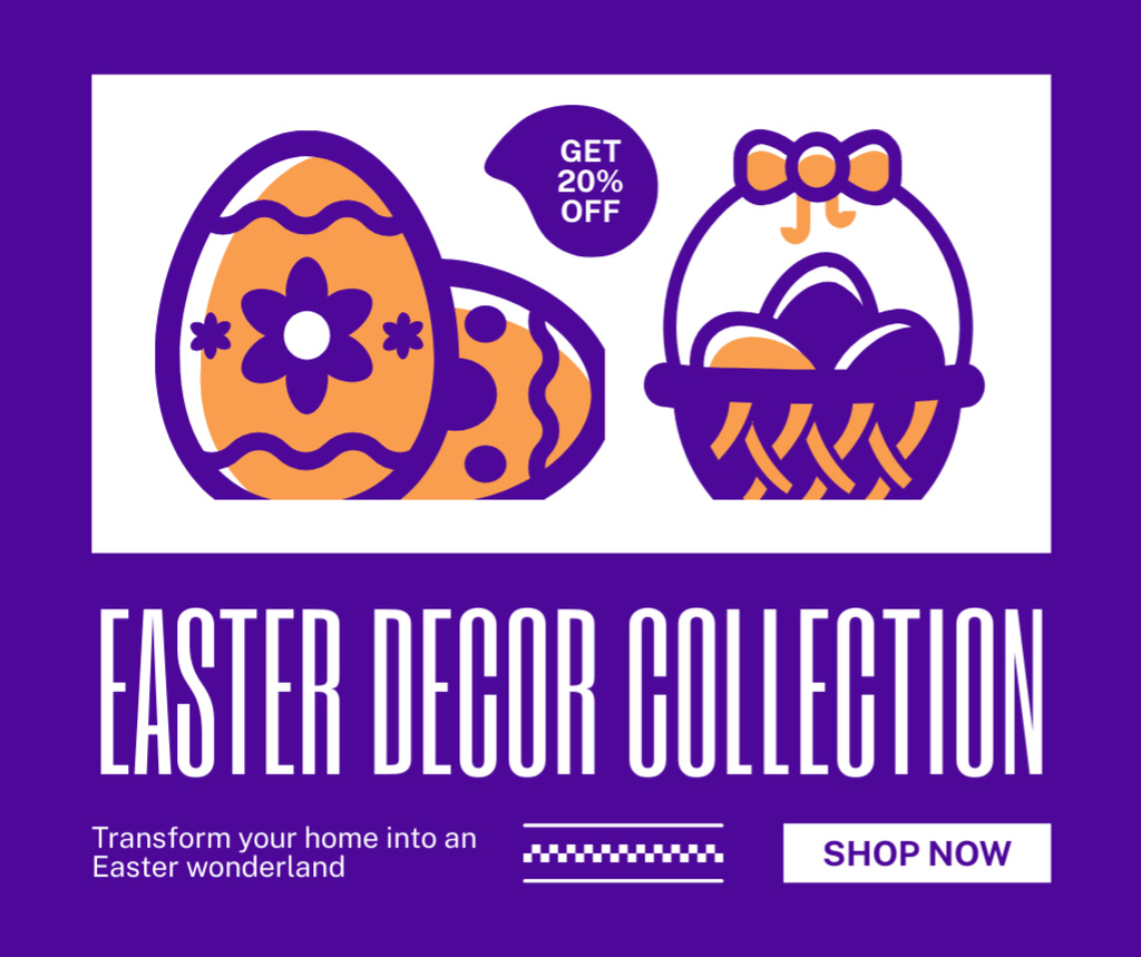 Ontwerpsjabloon van Facebook van Easter Holiday Decor Collection Promo