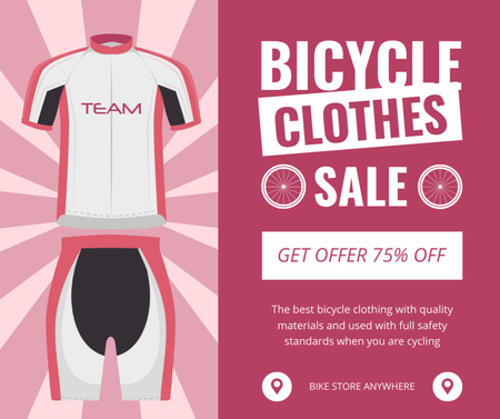 Broad Collection of Bicycle Clothes Facebook Design Template