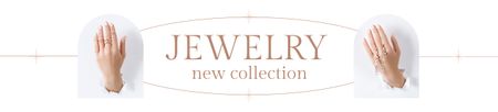 Ontwerpsjabloon van Ebay Store Billboard van Elegant Jewelry Collection Promotion