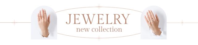 Ontwerpsjabloon van Ebay Store Billboard van Elegant Jewelry Collection Promotion