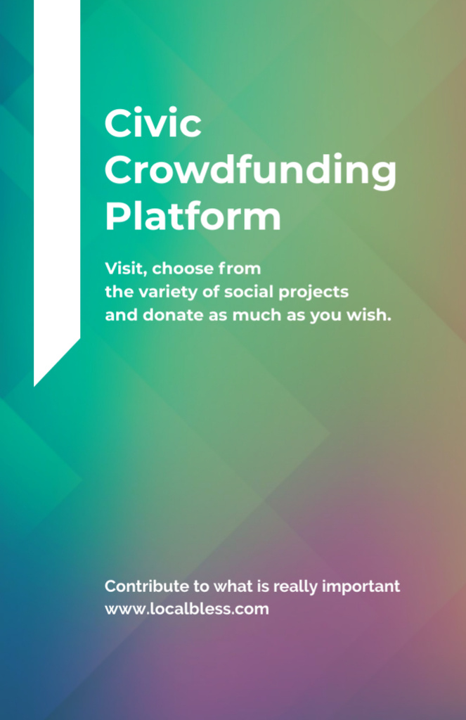 Ontwerpsjabloon van Invitation 5.5x8.5in van Crowdfunding Platform With Geometrical Pattern
