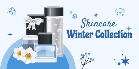 Plantilla de diseño de Oferta especial de cosméticos de la colección de invierno Twitter 