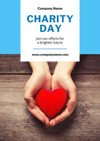 Ontwerpsjabloon van Poster van Aankondiging van een liefdadigheidsevenement met rood hart