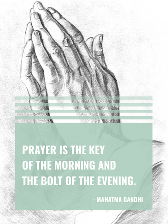 Designvorlage Religion Invitation with Hands in Prayer für Poster US