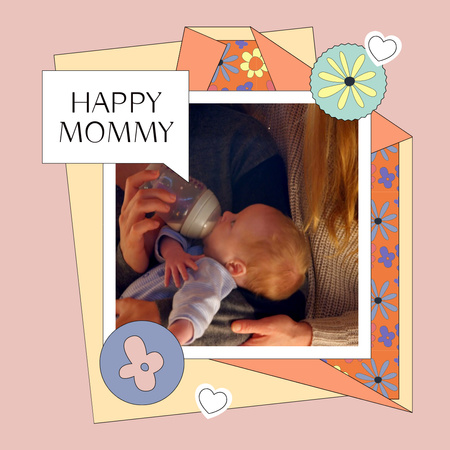 Parents with Cute Newborn on Mother's Day Animated Post Design Template