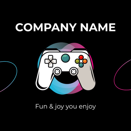 Ontwerpsjabloon van Animated Logo van Game Company With Quote About Fun