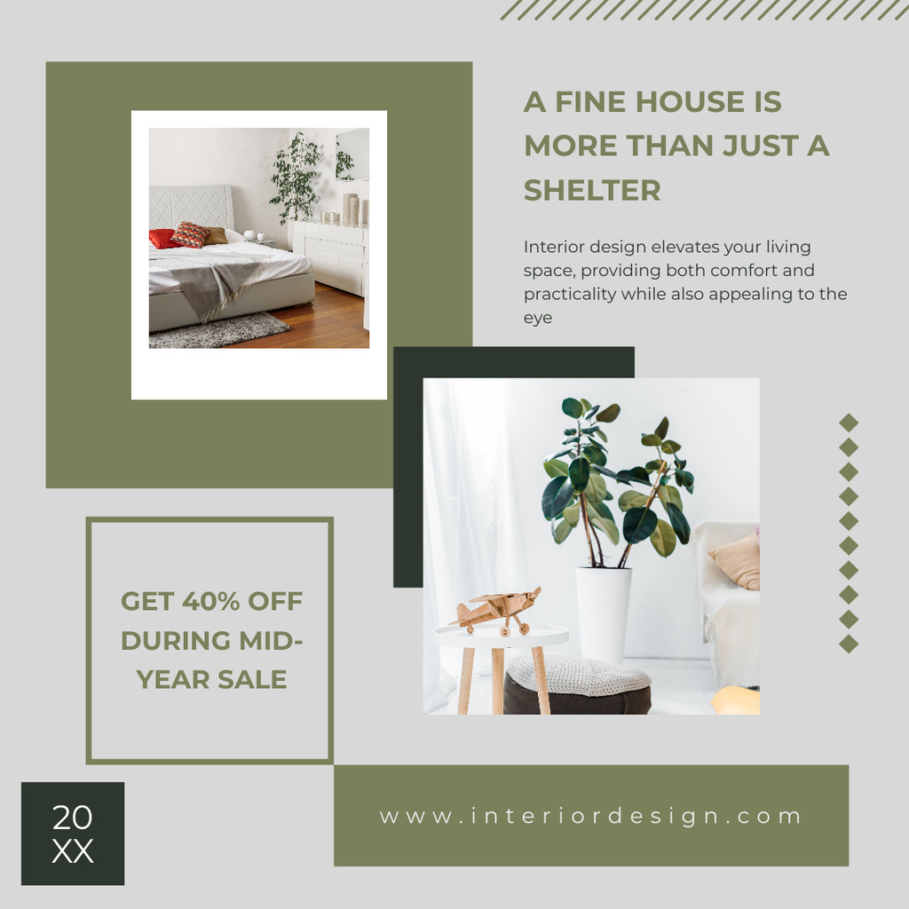 Elegant Home Furniture Sale Offer With Collage Instagram Tasarım Şablonu