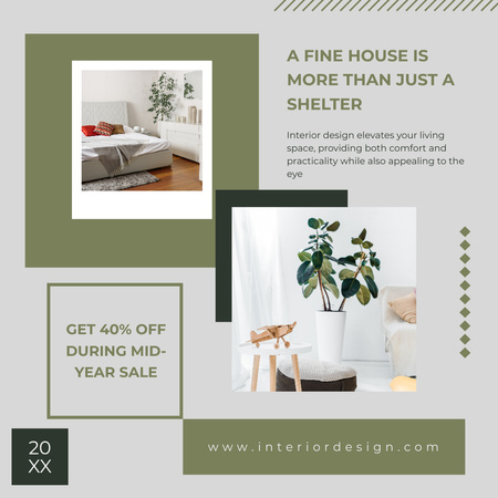 Elegant Home Furniture Sale Offer With Collage Instagram Design Template