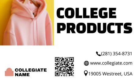 College Branded Merchandise Sale Business card Modelo de Design