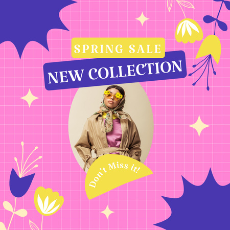 Bright Announcement of Sale of Spring Collection for Women Instagram Design Template
