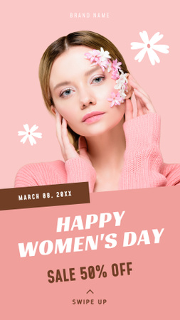 Modèle de visuel Solde Journée de la femme avec offre de rabais - Instagram Story