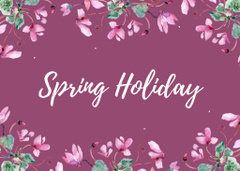 Spring Holiday Greeting on Floral Pattern