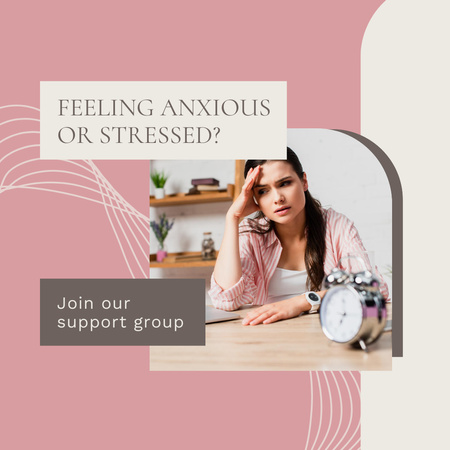 Join Mental Health Support Group Instagram AD Design Template