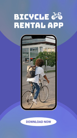 Modèle de visuel Bicycles Rental Mobile App Promotion - Instagram Video Story