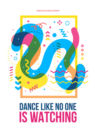 Dance party creative Ad with quote Poster 28x40in Design Template
