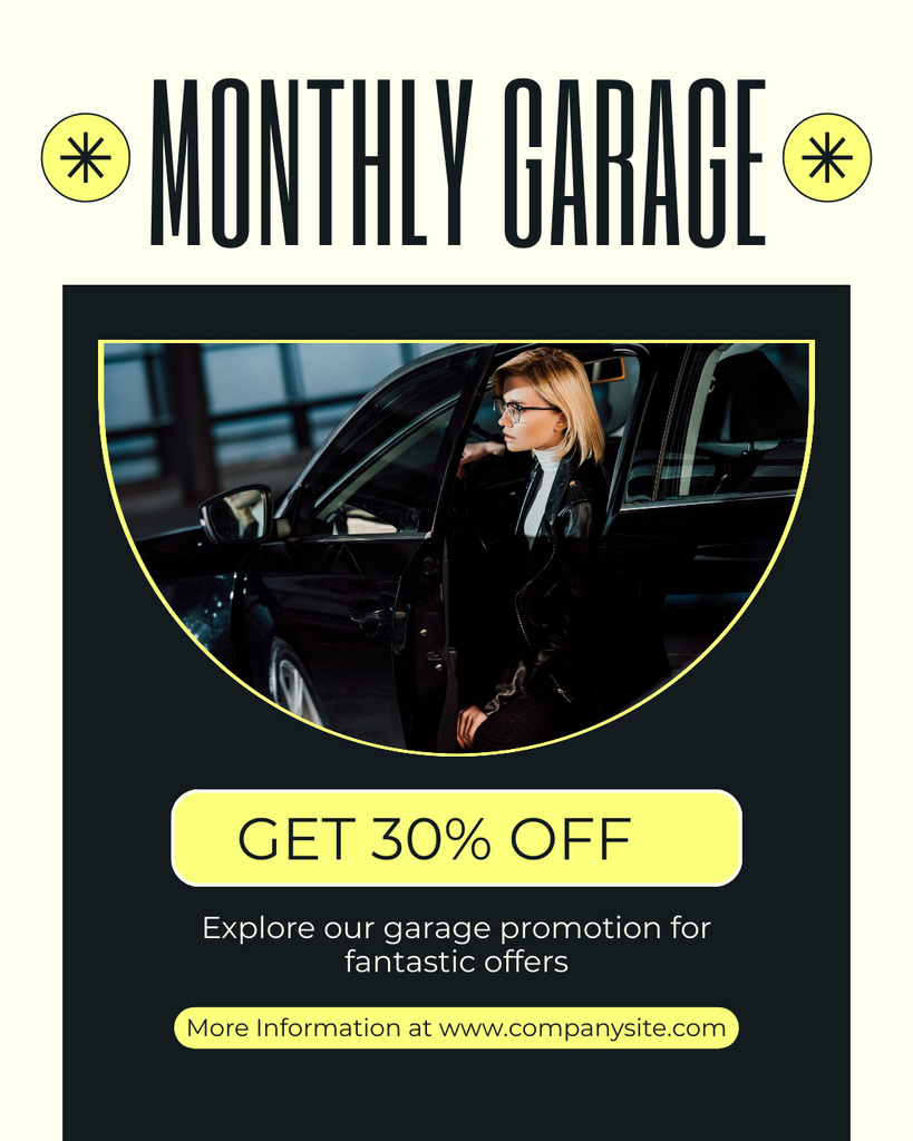 Discount Garage Services Promotion Instagram Post Vertical Modelo de Design