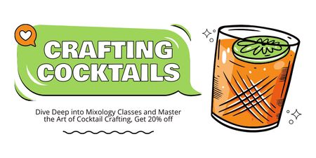 Discount on Cocktail Mixing Classes Twitter Design Template