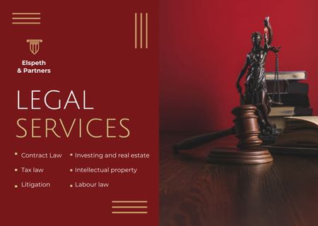 Law Firm Services Offer Flyer A6 Horizontal Design Template