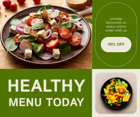 Bugünün Lezzetli Salatalı Sağlıklı Menüsü Reklamı Facebook Tasarım Şablonu