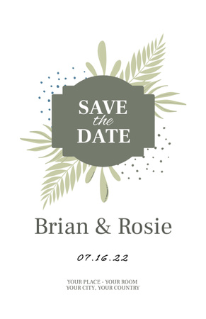 Save the Date of Blooming Wedding Invitation 5.5x8.5in tervezősablon