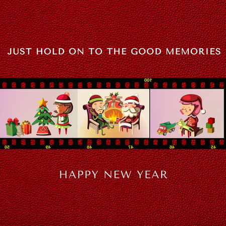 Memorable New Year Holiday Greeting With Presents Instagram Design Template