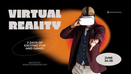 Modèle de visuel Dispositif de réalité virtuelle passionnant pendant deux jours - FB event cover
