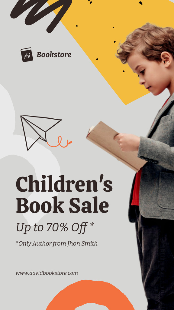 Little Boy Reading Book Instagram Story – шаблон для дизайну