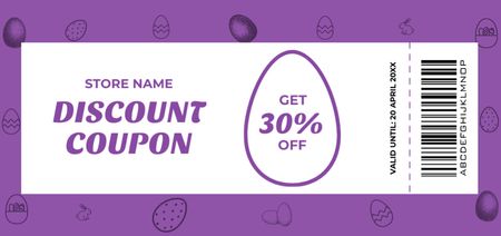 Easter Discount Offer with Easter Egg Illustration Coupon Din Large tervezősablon