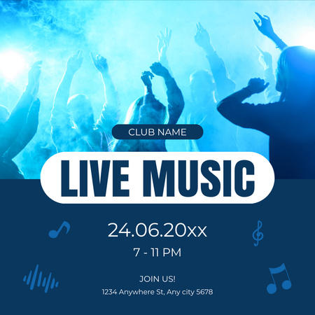 Crowd on Live Music Event Instagram Design Template