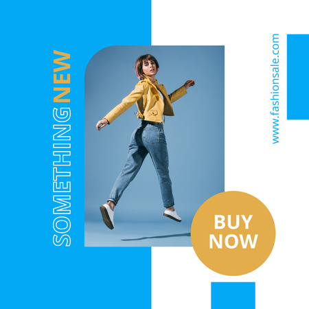 Discount Offers for New Collection with Woman in Jeans Instagram Design Template