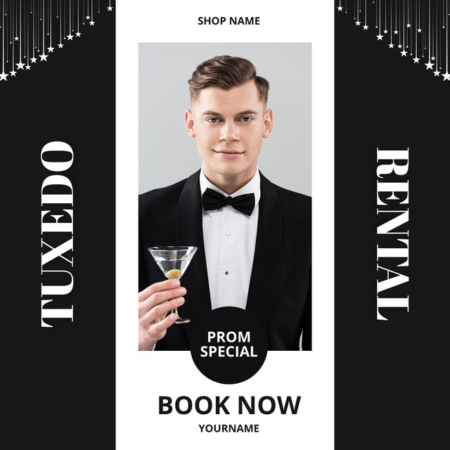 Rental tuxedo for party Instagram Modelo de Design