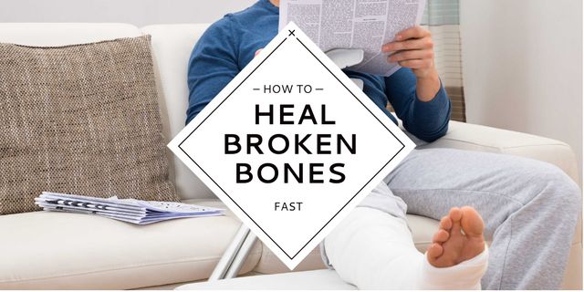 Man with broken bones reading newspaper Twitter – шаблон для дизайну