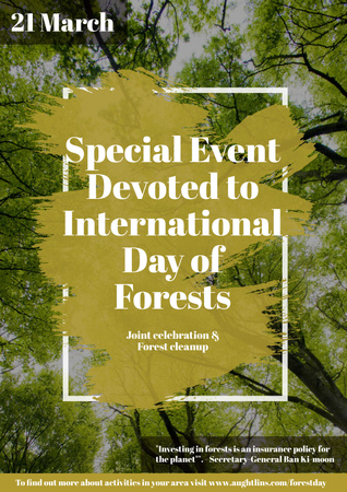 Plantilla de diseño de Special Event devoted to International Day of Forests Poster 