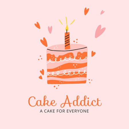 Platilla de diseño Awesome Bakery Ad with Cute Cherry Cupcake Illustration Logo