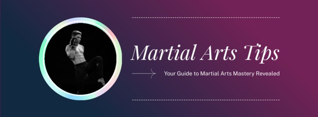 Martial Arts Tips Ad with Boxer Facebook cover – шаблон для дизайна