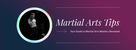 Modèle de visuel Annonce de conseils sur les arts martiaux avec un boxeur - Facebook cover