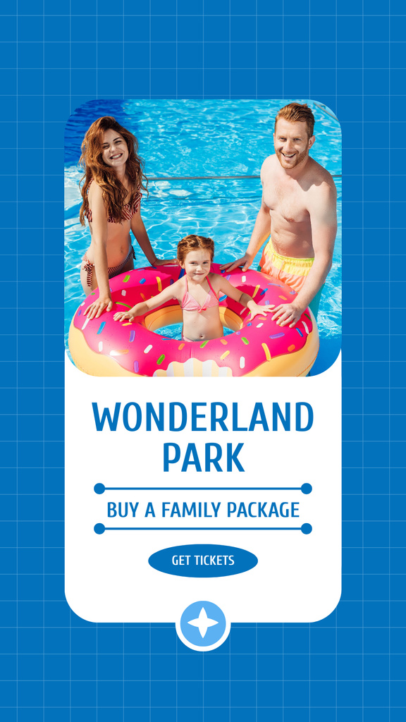 Designvorlage Amusement Park With Family Package Offer für Instagram Story