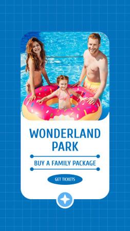 Plantilla de diseño de Parque de atracciones con oferta de paquete familiar. Instagram Story 